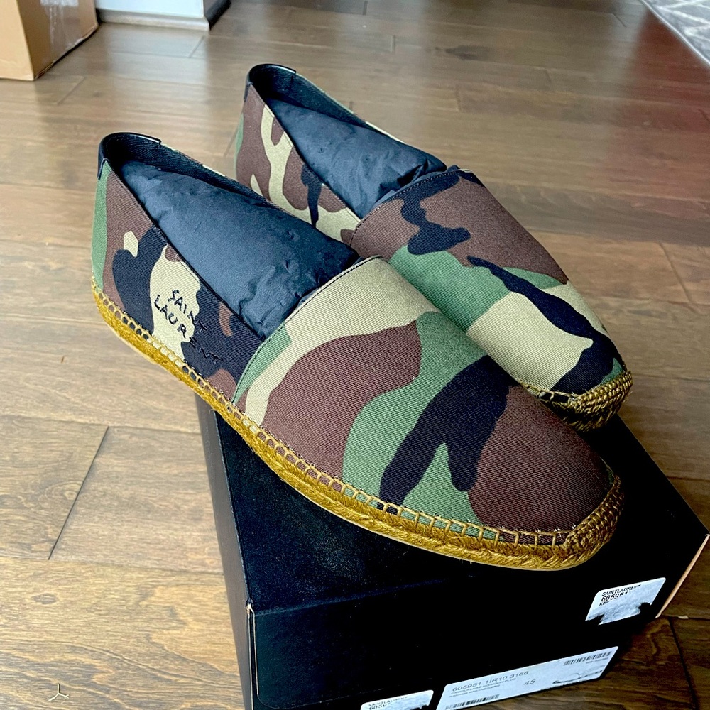 Authentic Saint Laurent Camouflage Espadrilles